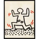 Keith Haring(1958 Reading - 1990 New York)Blatt mit rennender Figur aus der "Bayer Suite"