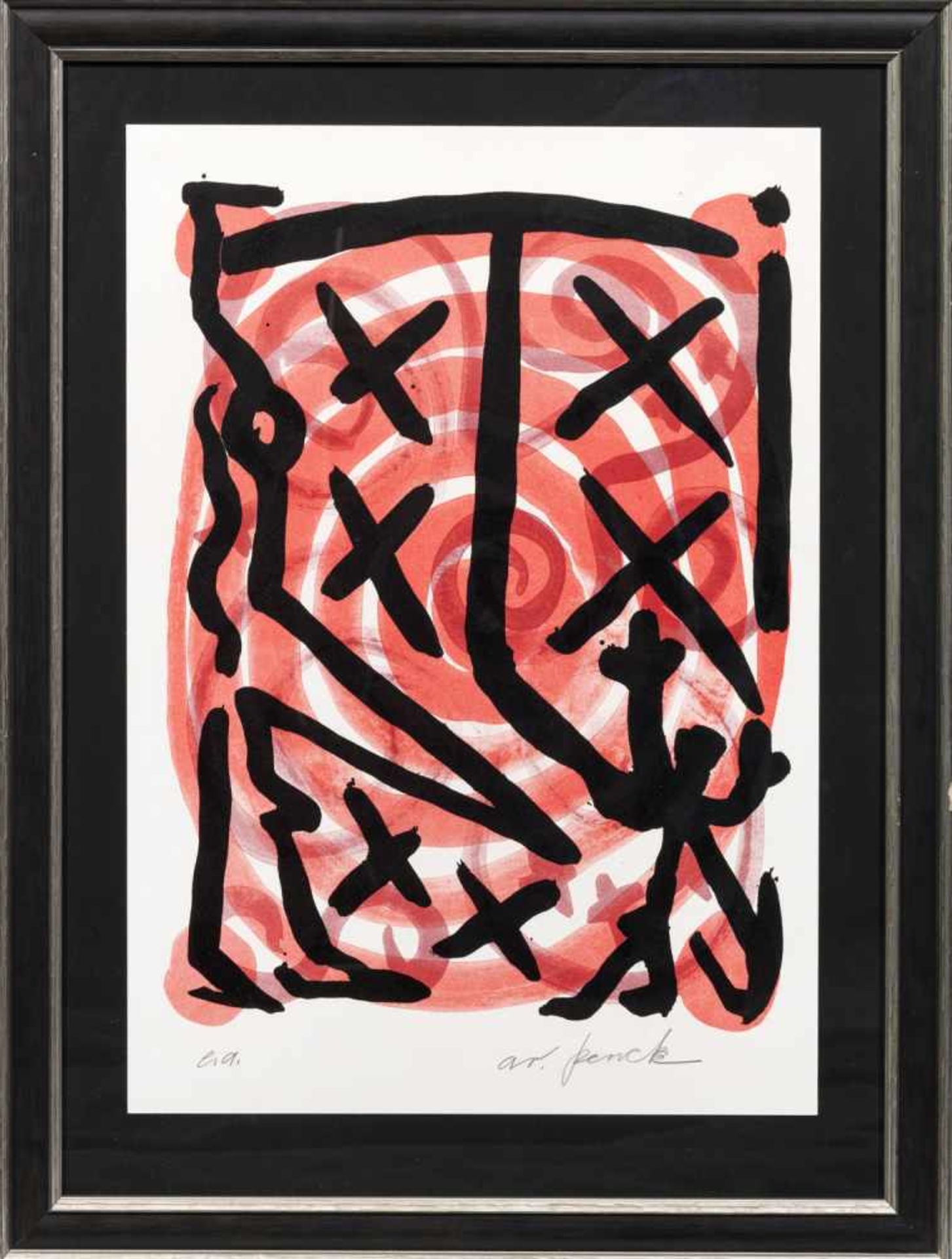 A. R. Penck(1939 Dresden - 2017 Zürich)"Tiské". OriginaltitelFarblithographie/Papier, 1990.A. R.