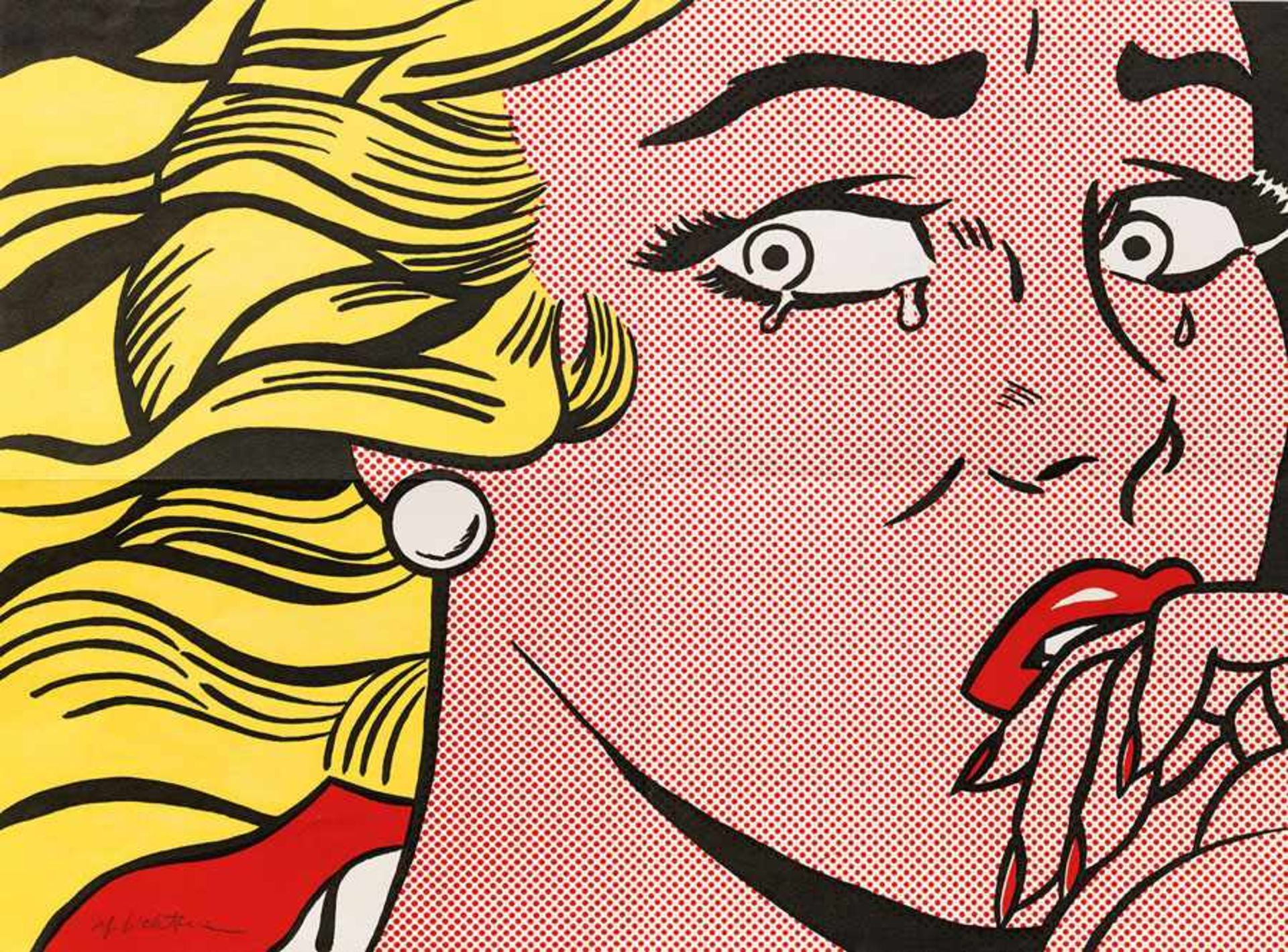 Roy Lichtenstein(1923 New York - 1997 ebenda)"Crying Girl". OriginaltitelFarboffsetlithographie/