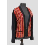 Vintage Designer Cardigan von Jean Paul GaultierSchwarze, rote und gelbe Wolle, teilw. in