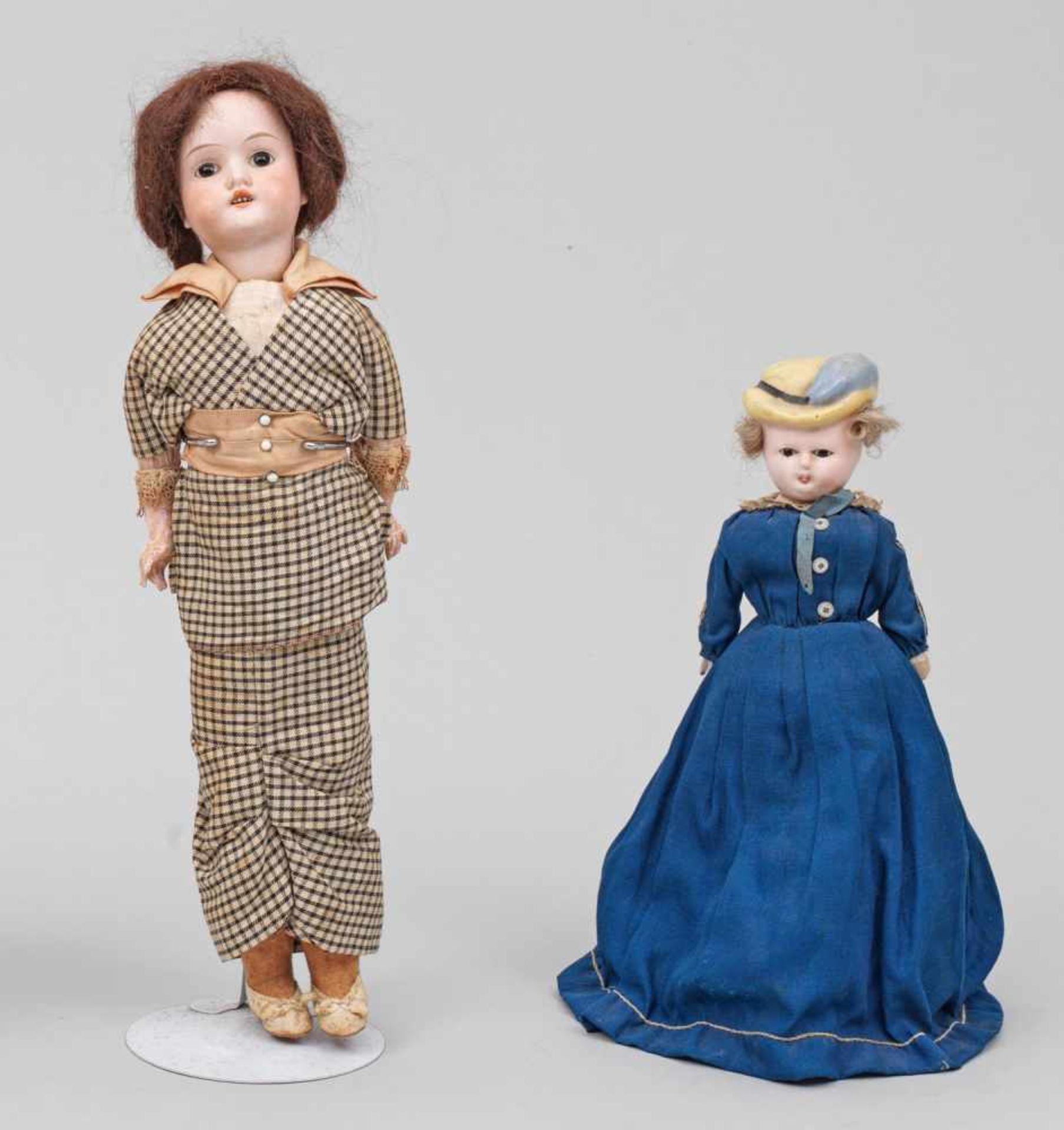 Seltene kleine "Bonnet Doll"und Modepuppe von Schoenau & Hofmeistersog. Pumpkin-Head Doll.
