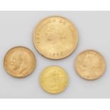 Kleine Kollektion von Gold-MünzenDukatengold. Eine Hamburger Gedenkmünze 1772-1957. Eine Münze