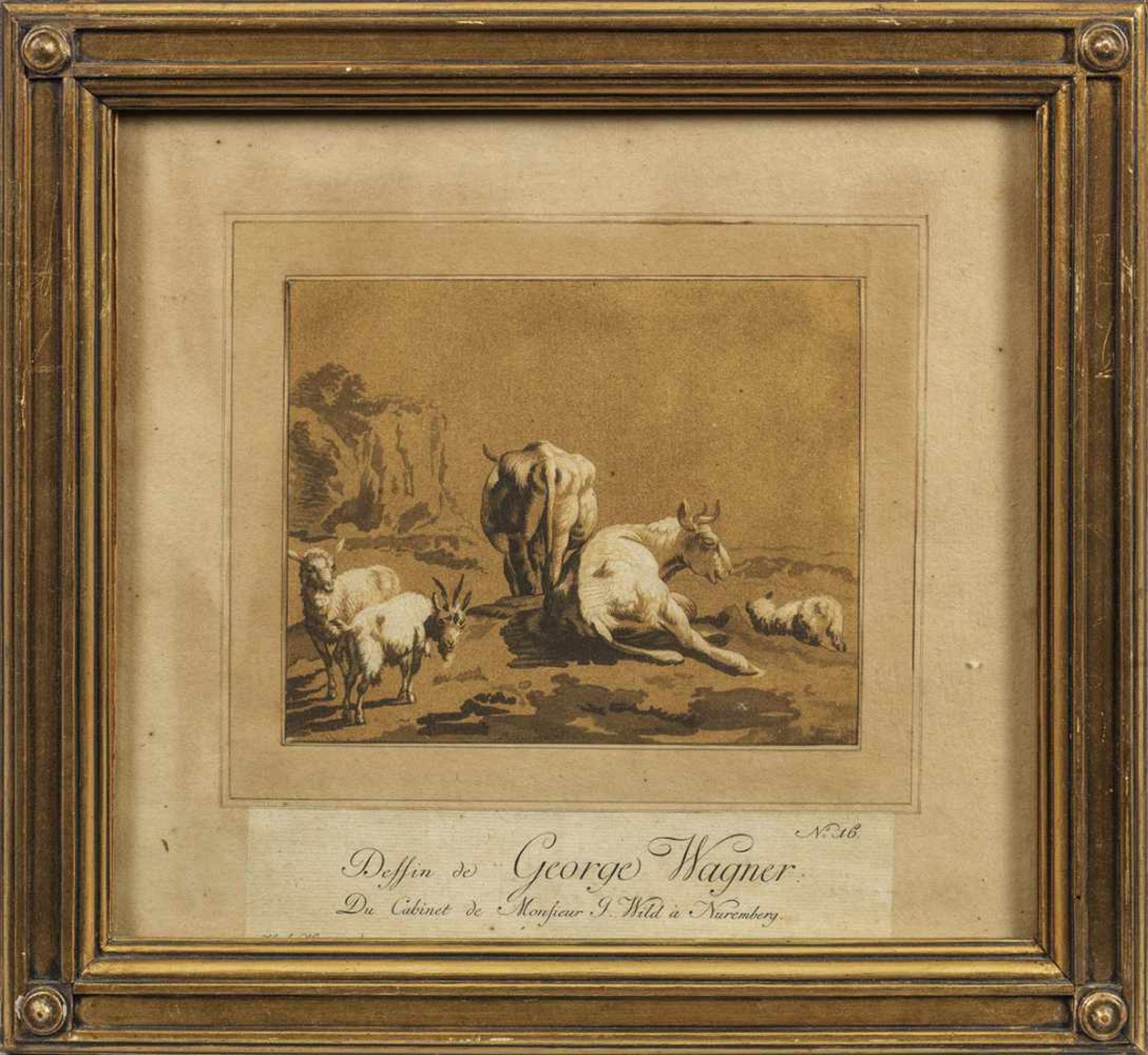 Johann Gottlieb Prestel(1739 Grönenbach - 1808 Frankfurt am Main)Paar Tierdarstellungen mit Schafen, - Bild 2 aus 2