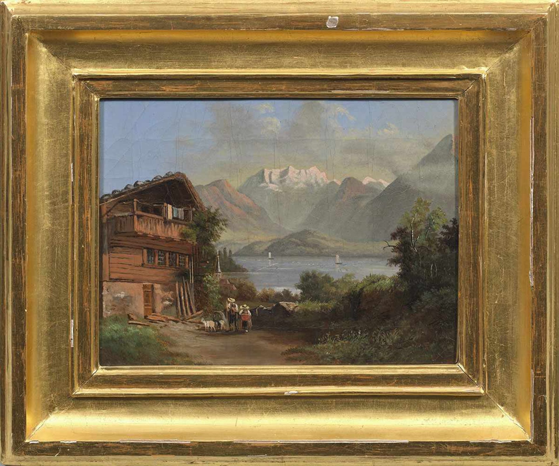 Deutscher oder österreichischer Landschaftsmaler(Tätig im 19. Jh.)Sommerliche Alpenlandschaft mit