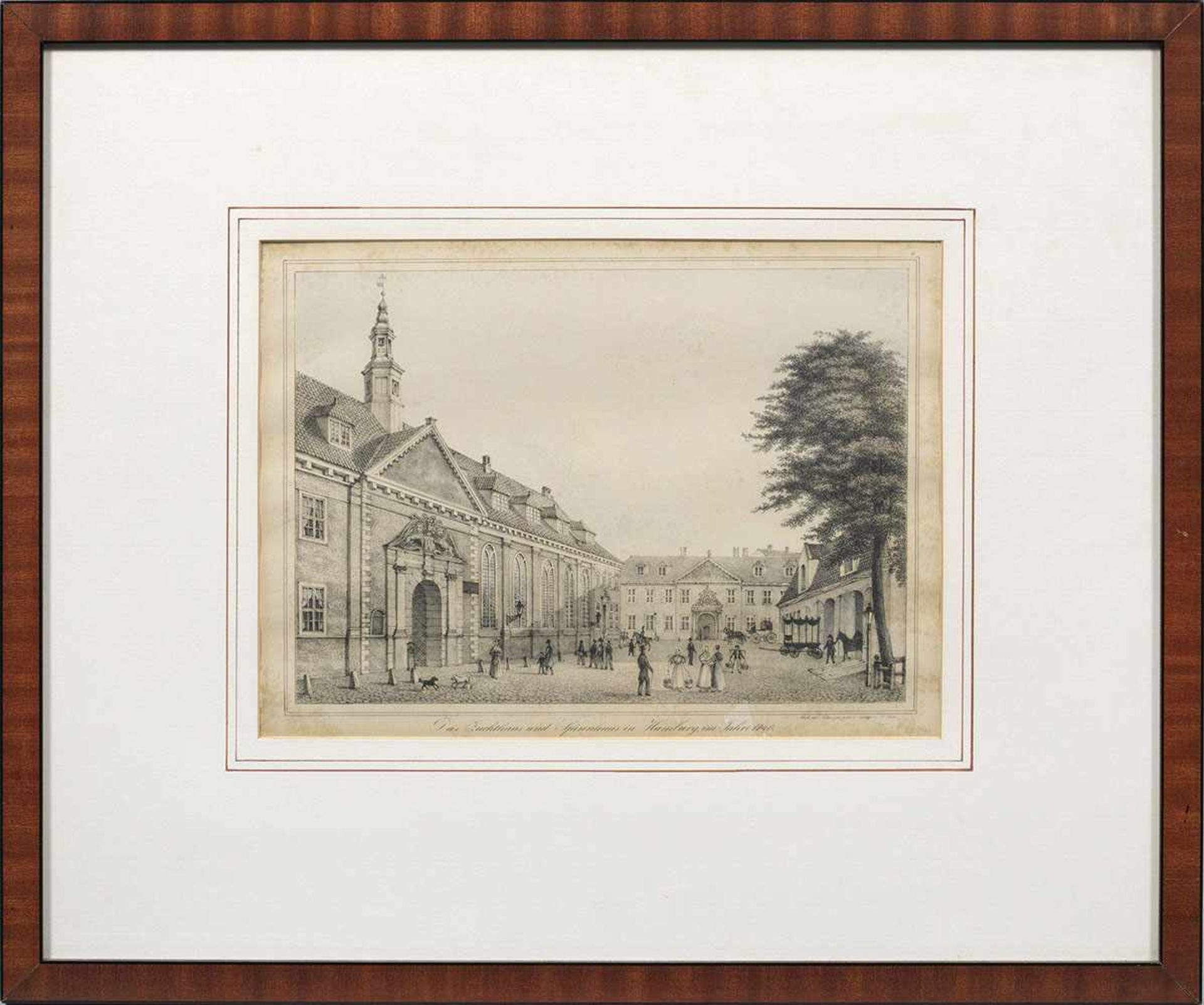 Peter Suhr(1788 Hamburg - 1857 ebenda)"Das Zuchthaus und Spinnhaus in Hamburg, im Jahr 1840".