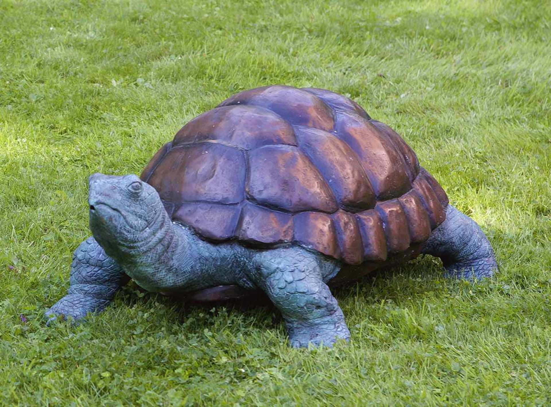 Anonymer Tierbildhauer der Gegenwart(Tätig im 20./21. Jh.)Große Schildkröte als BrunnenfigurBronze
