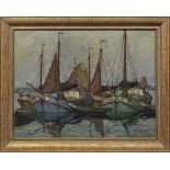 Cornelis de Waal(1881 Watergraafsmeer bei Amsterdam - 1946 Angermund)Fischerboote im HafenÖl/Lwd.;