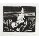 Lyonel Feininger(1871 New York - 1956 New York)"Benz 2". OriginaltitelHolzschnitt/Japanbütten, 1919.