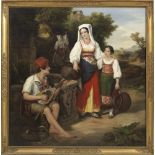 Franz Schmitt(1816 Wolfstein - 1891 Frankenthal)Musik am BrunnenSzenische Darstellung mit