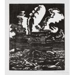 Erich Heckel(1883 Döbeln - 1970 Radolfzell)"Große Wolke". OriginaltitelHolzschnitt/Japanbütten,