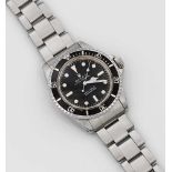 Rolex-Herrenarmbanduhr "Submariner" von 1969Stahl. Rundes Uhrengehäuse, einseitig drehbare,