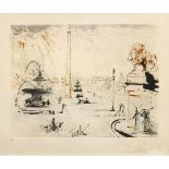 Salvador Dali(1904 Figueras - 1989 ebenda)"Place de la Concorde". OriginaltitelRadierung mit