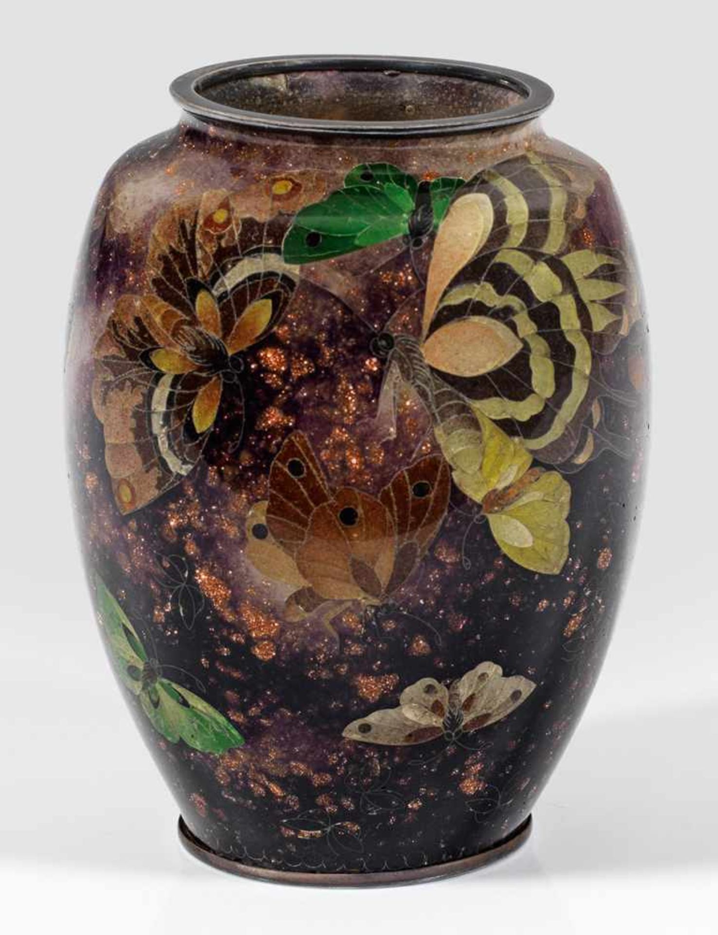 Seltene Fensteremail-Vase-"Shotei-jippo" in der Art vonSeltene Fensteremail-Vase-"Shotei