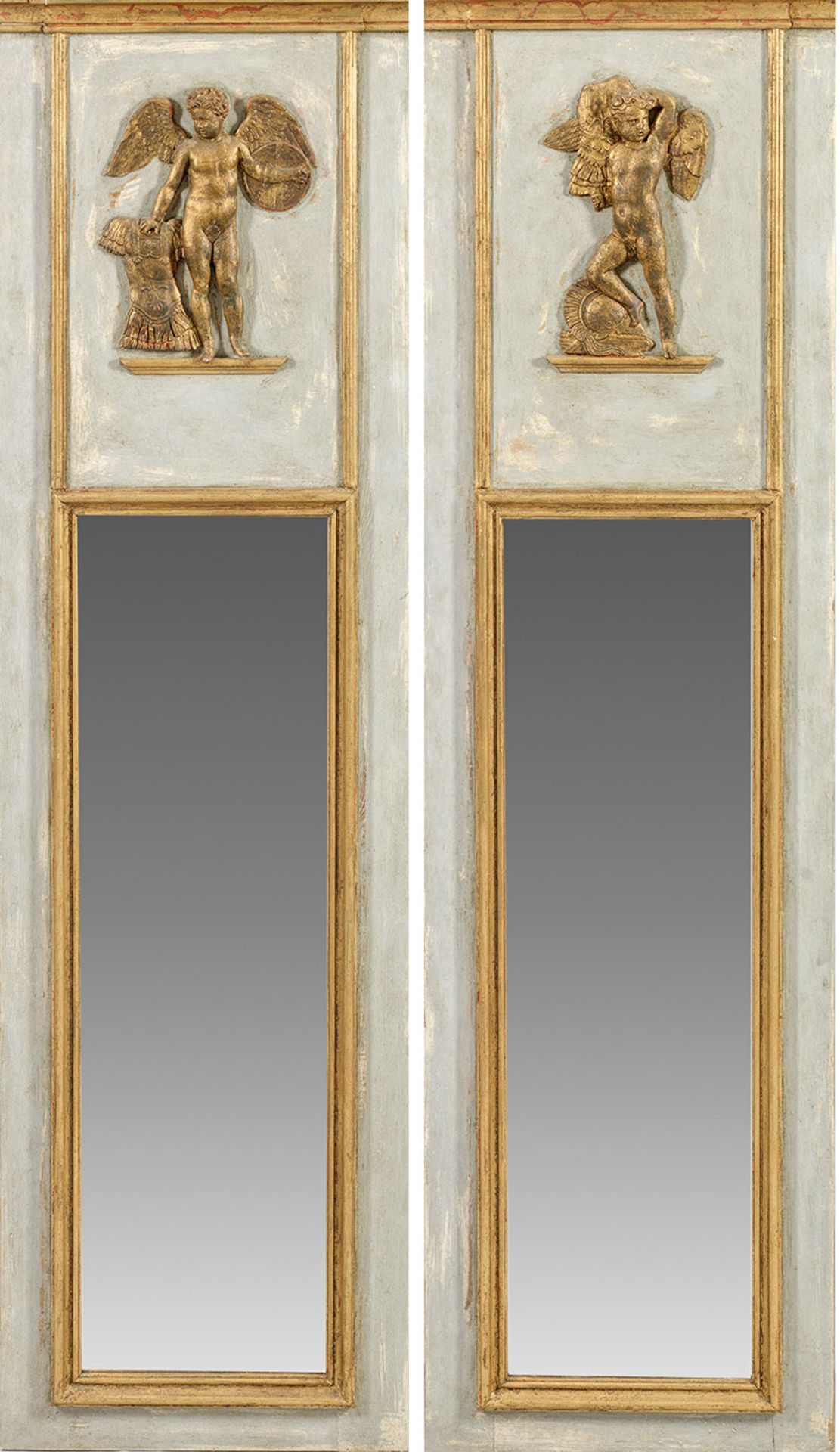 Paar große Pfeilerspiegel im Louis XVI-StilPaar große Pfeilerspiegel im Louis XVI-Stil
