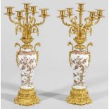 Paar Napoleon III-GirandolenPaar Napoleon III-Girandolen mit reich vergoldeter,