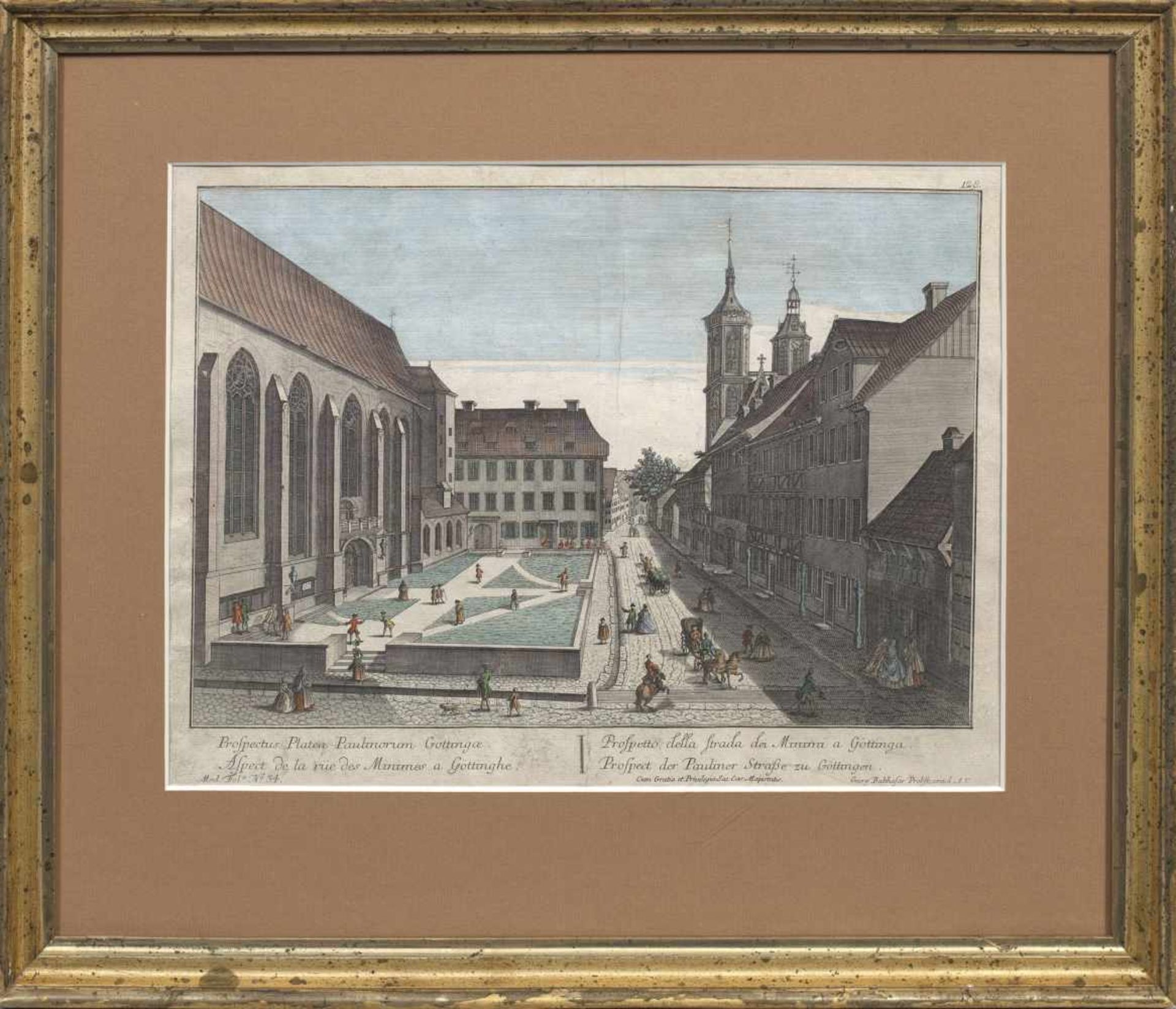 Guckkastenblatt mit Ansicht "Prospect der Pauliner StraßeGuckkastenblatt mit Ansicht "P