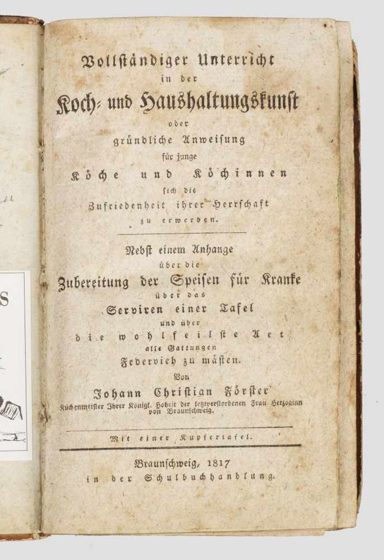 Johann Christian Förster: "Vollständiger Unterricht inJohann Christian Förster: "Voll