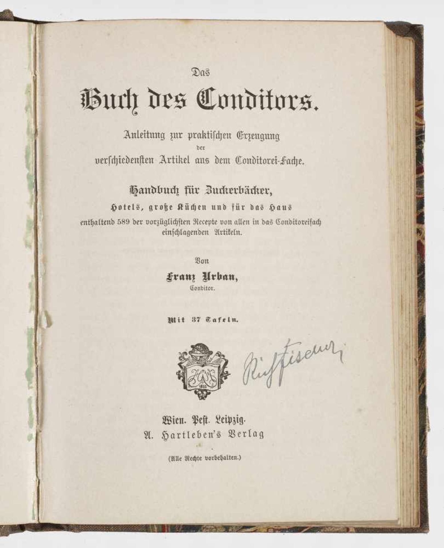 Franz Urban: "Das Buch des ConditorsFranz Urban: "Das Buch des Conditors ode