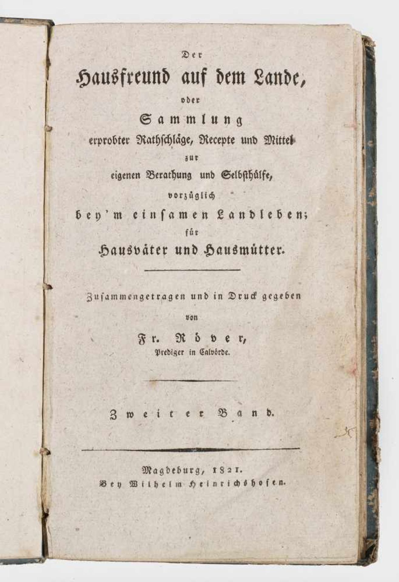 Friedrich Röver: "Der Hausfreund auf dem Lande,Friedrich Röver: "Der Hausfreund auf de