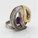 Brasilianischer Amethyst-Designer-Ring aus den 60er JahrenBrasilianischer Amethyst-Desig