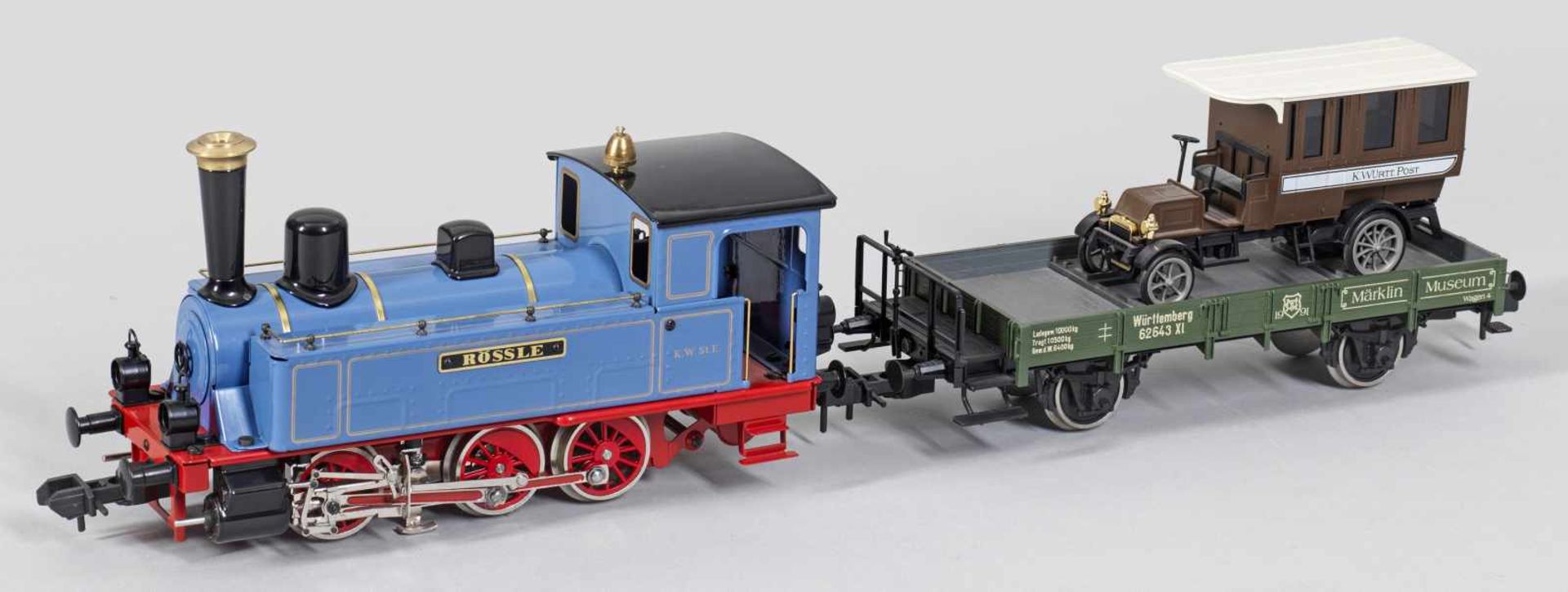 Dampflokomotive Rössle von Märklin mit AnhängerDampflokomotive Rössle von Märklin m