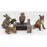 Fünf Wiener Bronzen mit einheimischen TierenFünf Wiener Bronzen mit einheimischen Tier