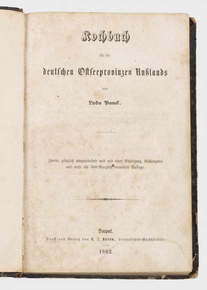 Lyda Panck: "Kochbuch für die deutschen OstseeprovinzenLyda Panck: "Kochbuch für die d