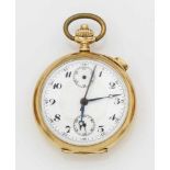 Gold-Taschenuhr mit RepetitionGold-Taschenuhr mit Repetition Um 1910. Gelbgold,