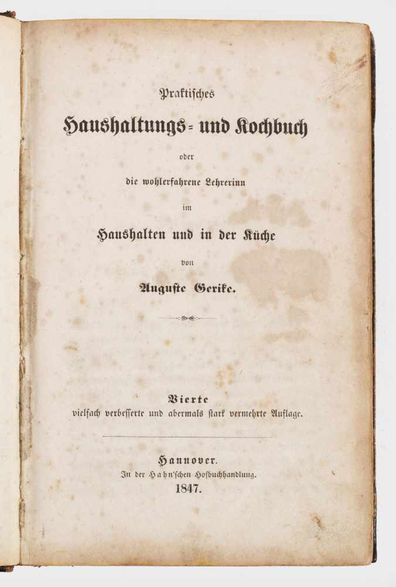 Auguste Gerike: "Praktisches Haushaltungs- und KochbuchAuguste Gerike: "Praktisches Haus