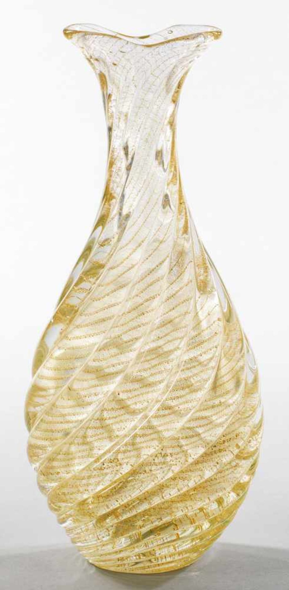 Seltene "Incrociato oro"-Vase von Flavio Poli