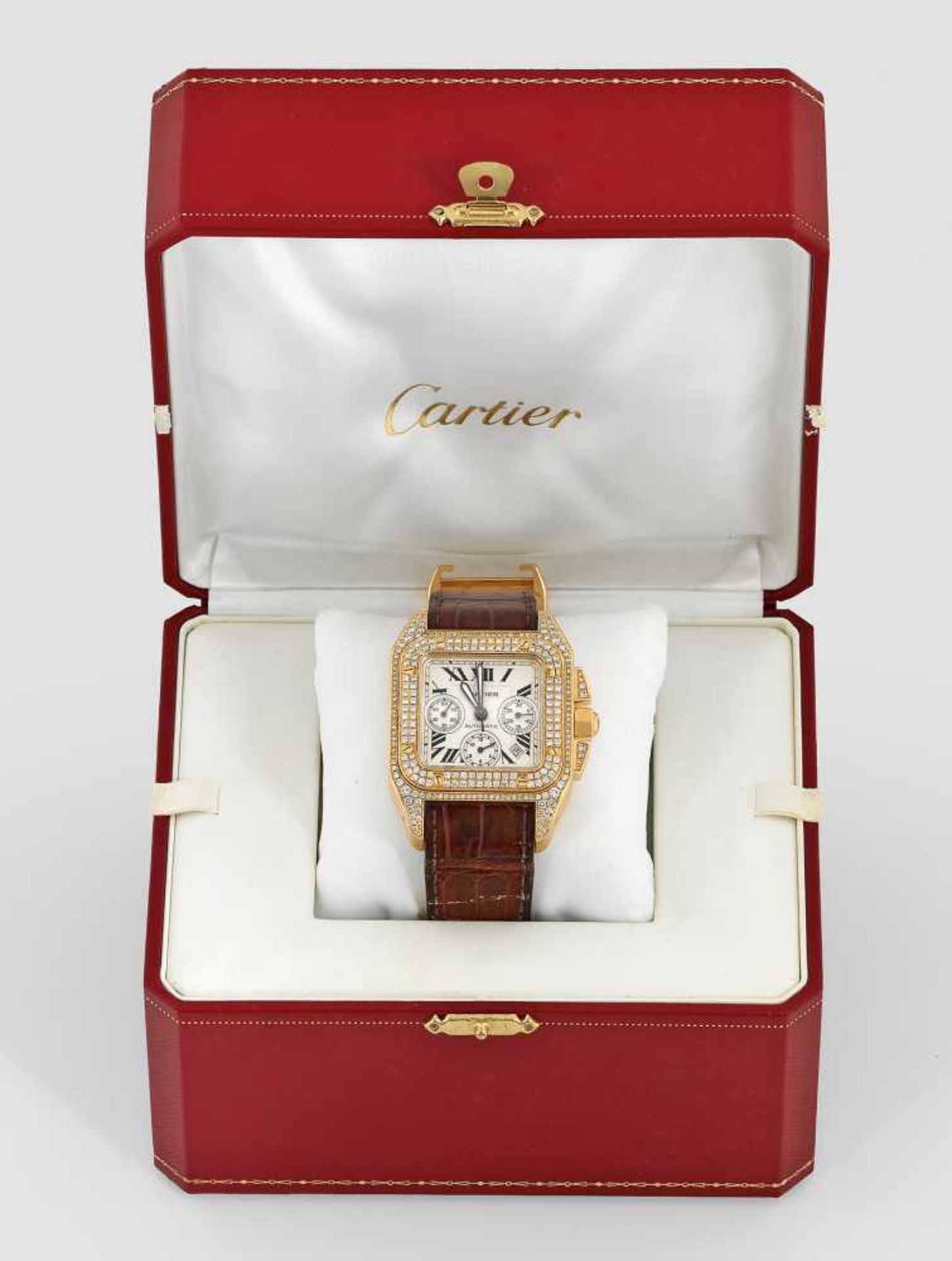Cartier-Herrenarmbanduhr "Santos 100 Chronograph XXL"