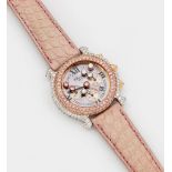 Damenarmbanduhr mit Pink-Diamantbesatz von Chopard