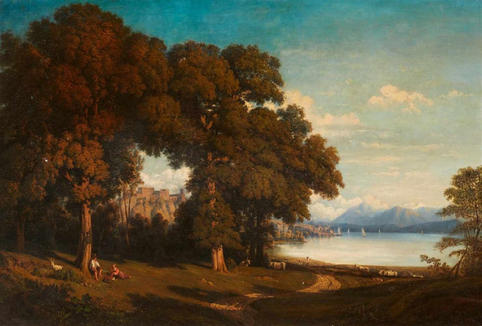 Frédéric Bourgeois de MerceyLandscape with a Lake<b