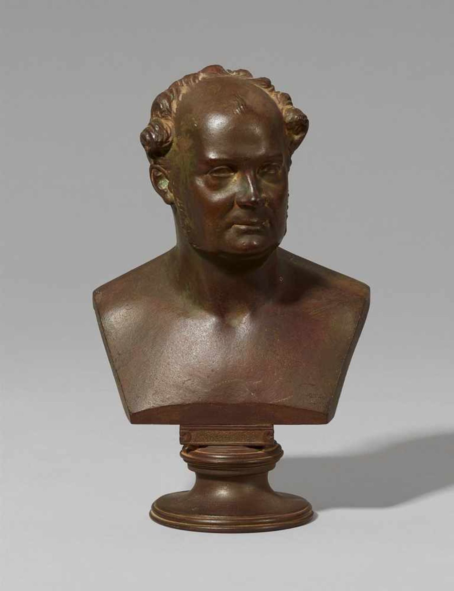 A cast iron bust of Friedrich Wilhelm IVChased bust made from five separately cast pieces. H 19.5