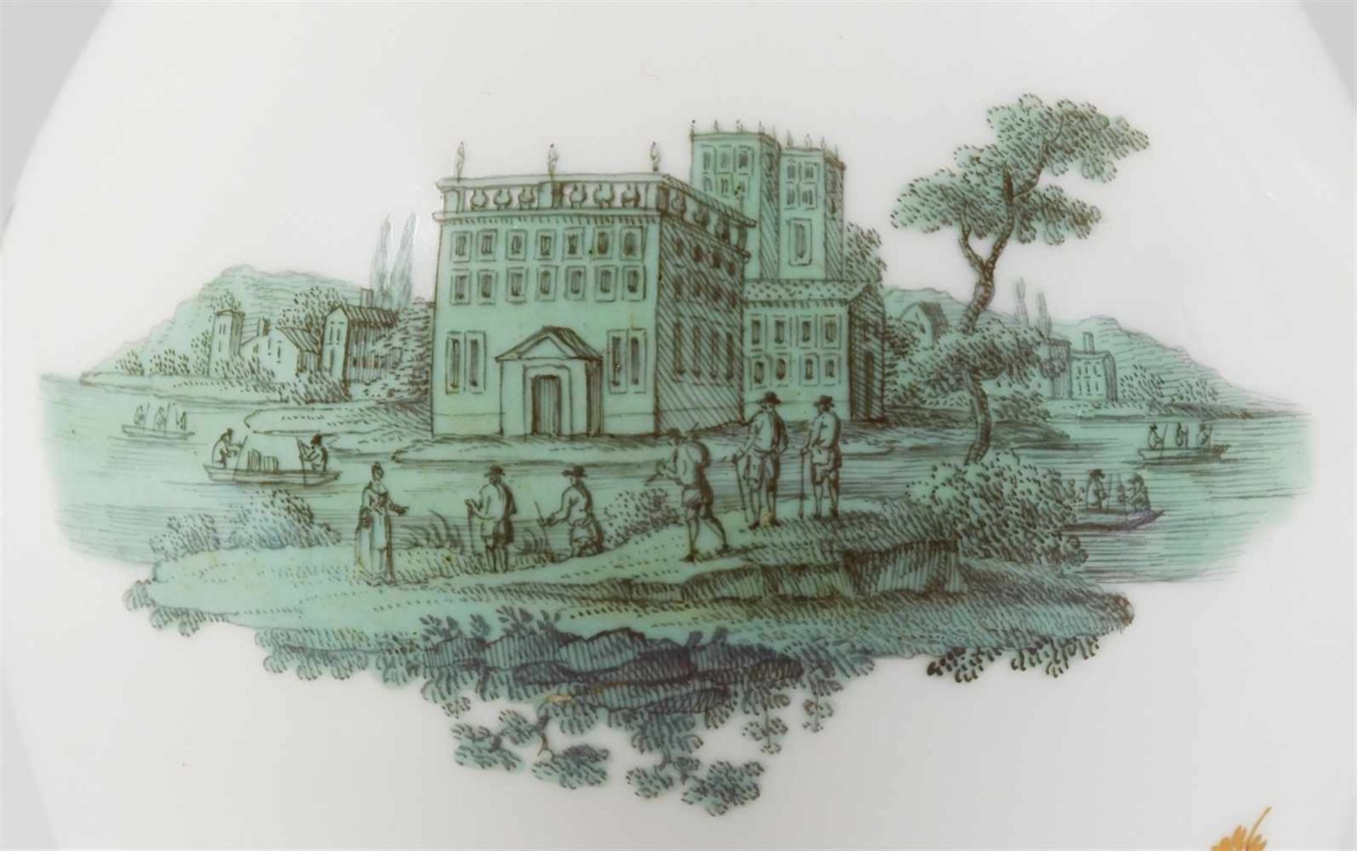 A Vienna porcelain dejeuner with architectural landscapes in green camaieumit - Bild 5 aus 7