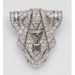 An Art Deco diamond clip broochPlatinum and 18k white gold brooch of finely pierced design set