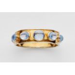 An 18k gold and Ceylon sapphire bracelet18 kt white and yellow gold Slightly convex bi-colour gold