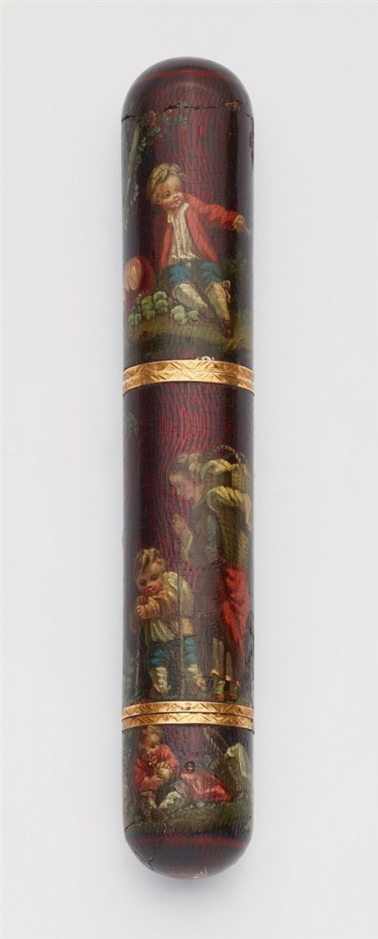 Three Louis XVI Vernis Martin lacquer cases18 kt Gelbgold, Holz/papier maché, Lack, polychrome
