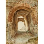 LauterbachThe Stone Vault of Regenstein Castle in the HarzWatercolour on paper, mounted in a mat..
