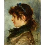 Friedrich August von KaulbachPortrait of a Young WomanOil on wood. 17.3 x 14.7 cm.Signed lower