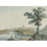 Jacob Philipp HackertView of the River Tiber and Saint Peter's in RomeWatercolour on paper. 34 x
