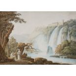 Jacob MoreThe Villa of Maecenas and the Waterfalls at TivoliWatercolour on paper. 50.5 x 71 cm.