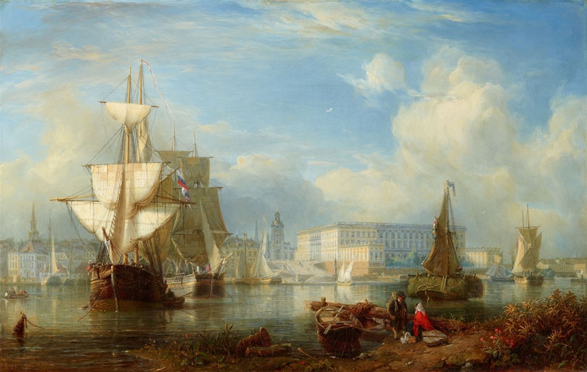 Johann Kristian BergerView of the Royal Palace in StockholmOil on canvas (relined). 41.6 x 65 cm.