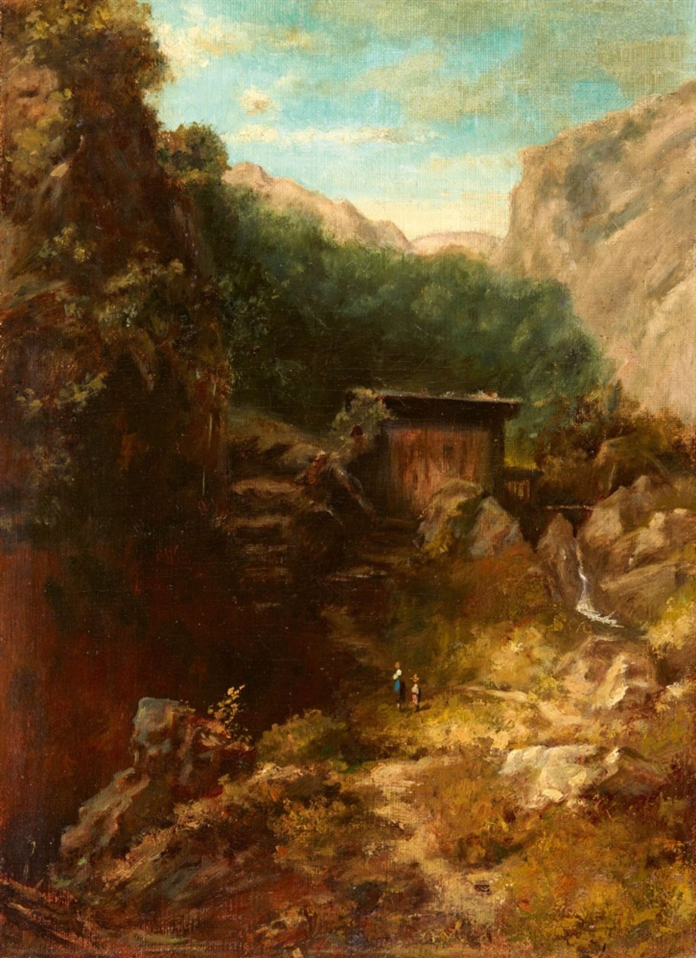 Carl SpitzwegMountain Landscape with a Mill (High-Mountain Landscape)Oil on canvas (relined). 31.5 x