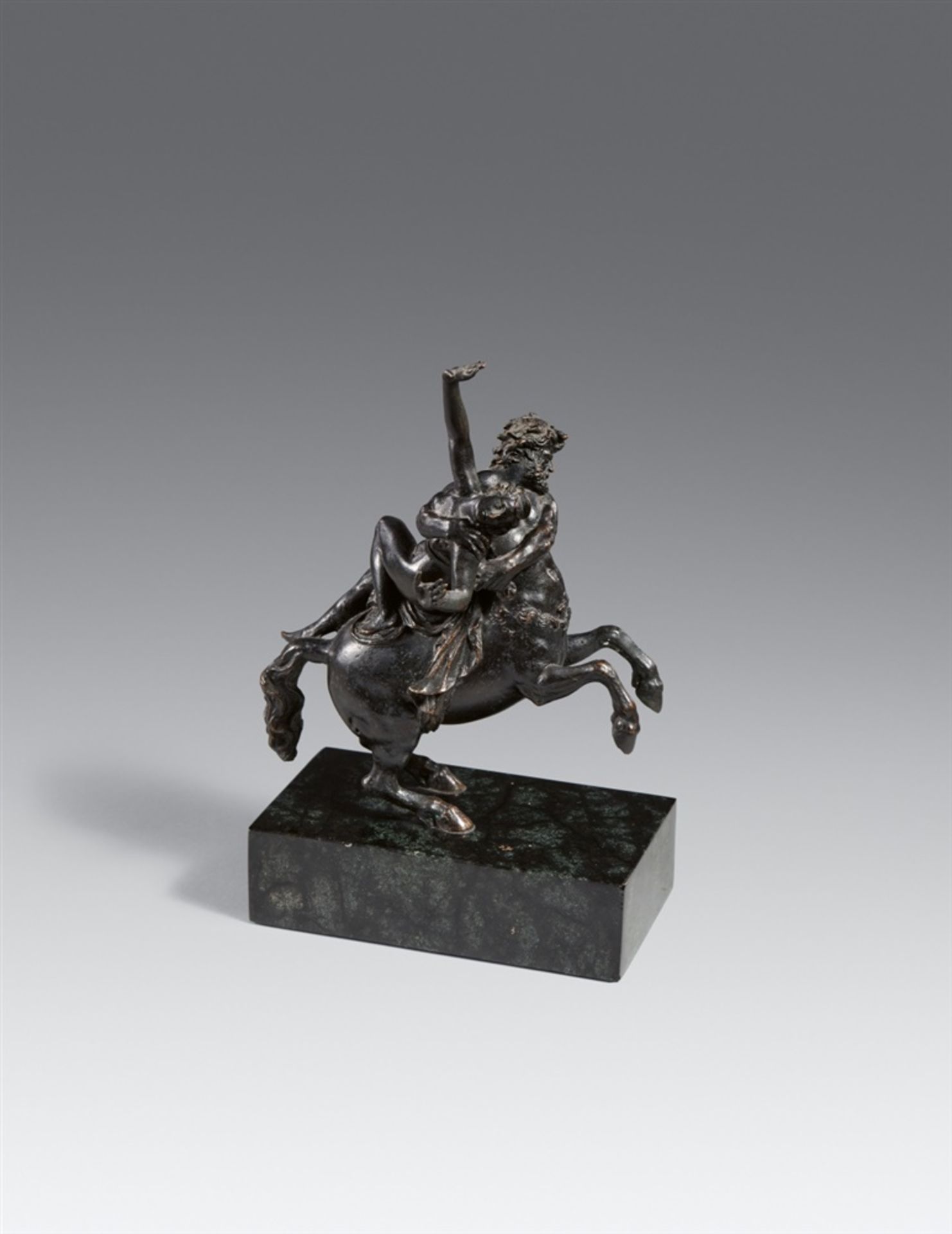 A 17th century bronze model of Nessus abducting Deianeira, presumably North ItalianCast in the round