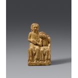 An Alabaster Group of Christ and Saint John, Upper Rhine Region, second half 14th centuryCarved