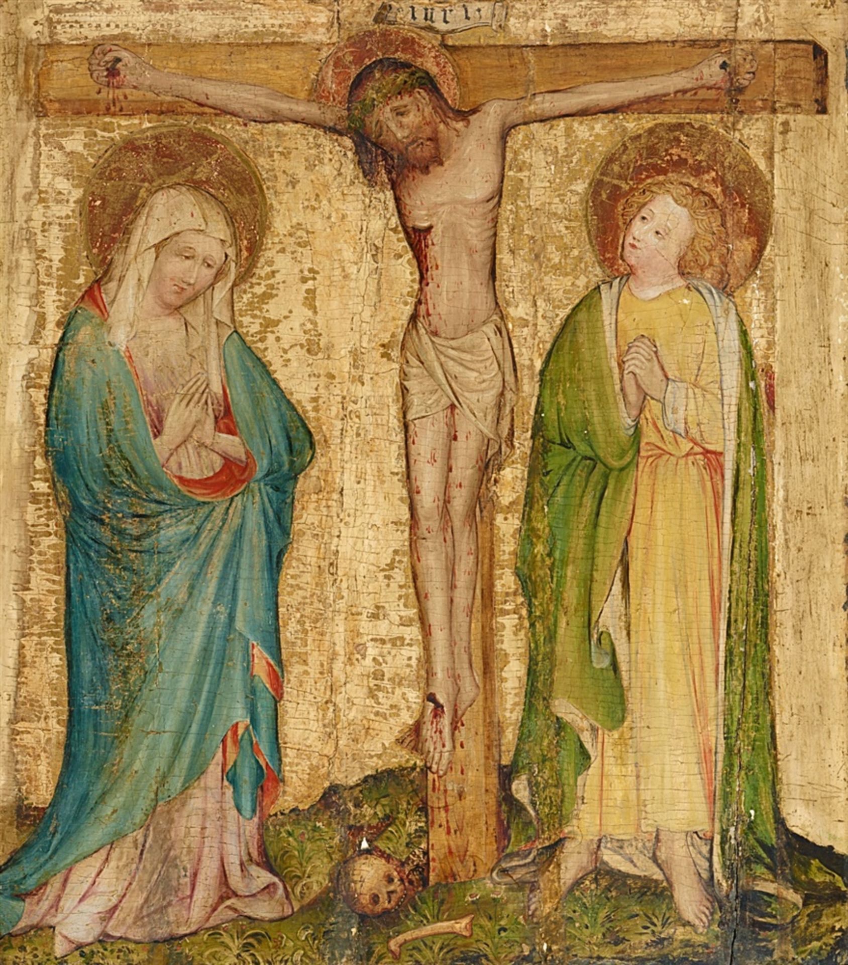 Konrad of FriesachThe CrucifixionTempera on pine wood.. 93 x 80.5 cm.ProvenanceWest German private