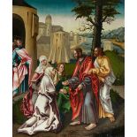 Augsburg School around 1515/1520Christ Taking Leave of His MotherMixed media on panel (partly