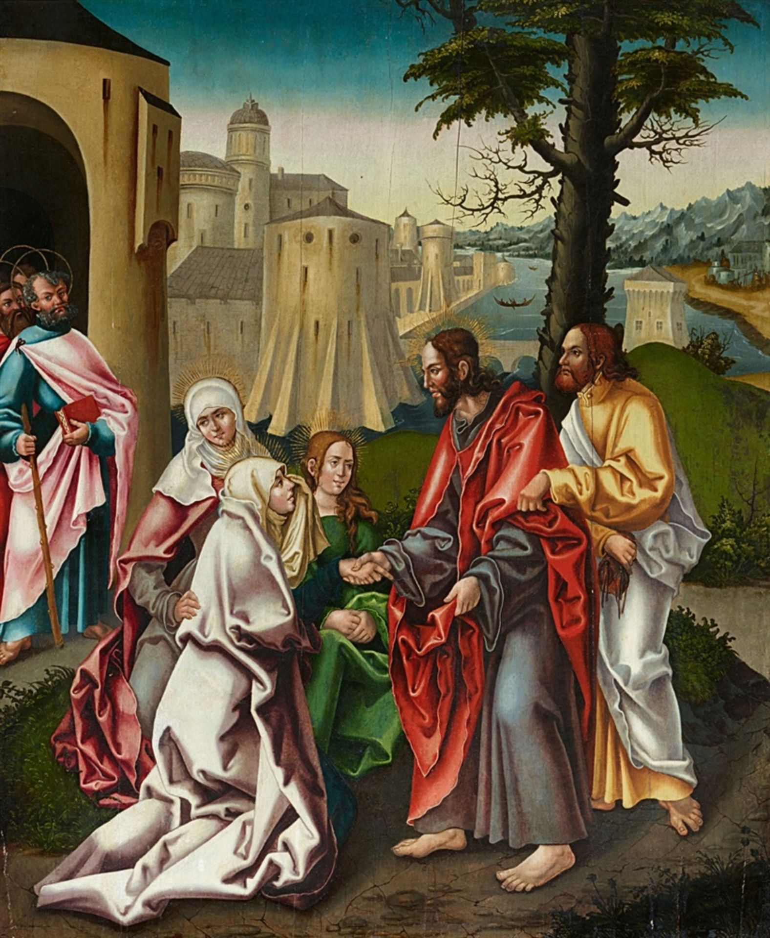 Augsburg School around 1515/1520Christ Taking Leave of His MotherMixed media on panel (partly