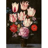 Philipp Marlier and workshop, attributed toFlower Still Life with Tulips in a Glass VaseOil on